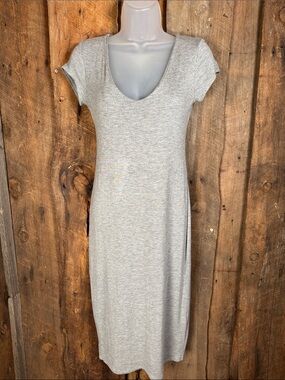 See You Monday Gray Scoop Neck Dress